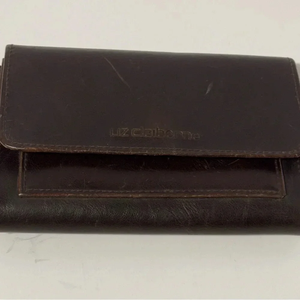 Liz claiborne vintage dark brown wallet